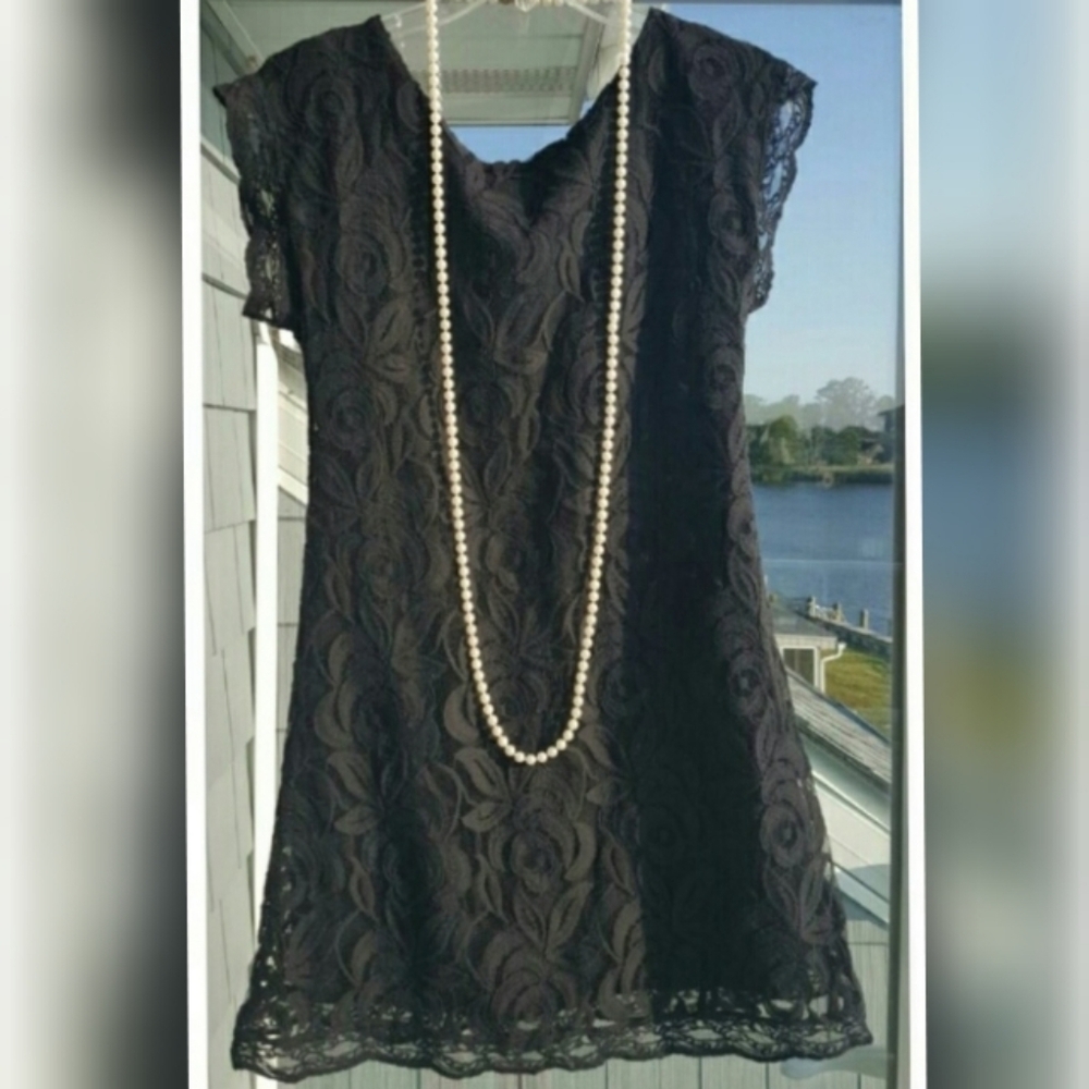 Fire los angeles mini black lace dress